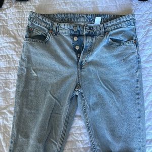 &denim boyfriend straight jean, distressed